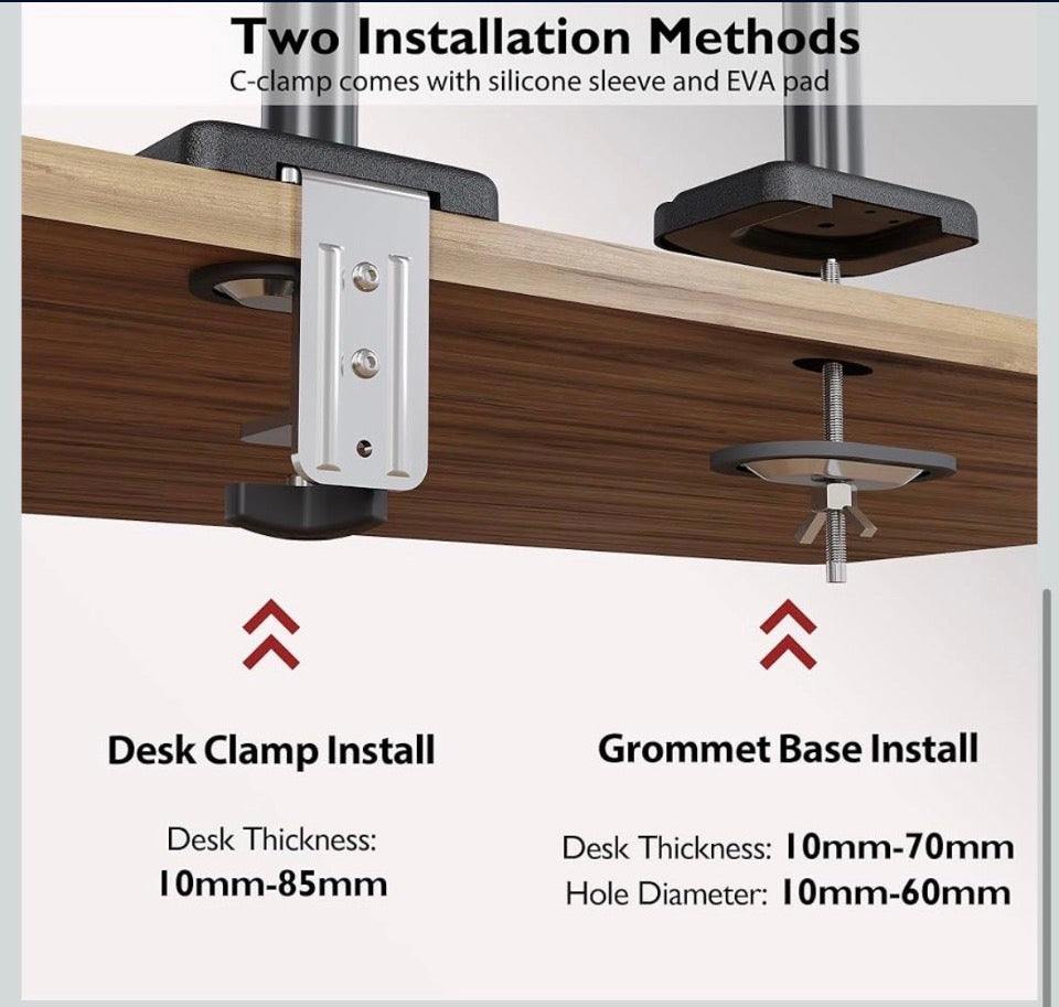 Open Box New BONTEC Monitor Arm for 15–34 Inch Screens, Ergonomic Gas Spring Single Monitor Mount, Full Motion Desk Stand with Tilt Swivel Rotation, V