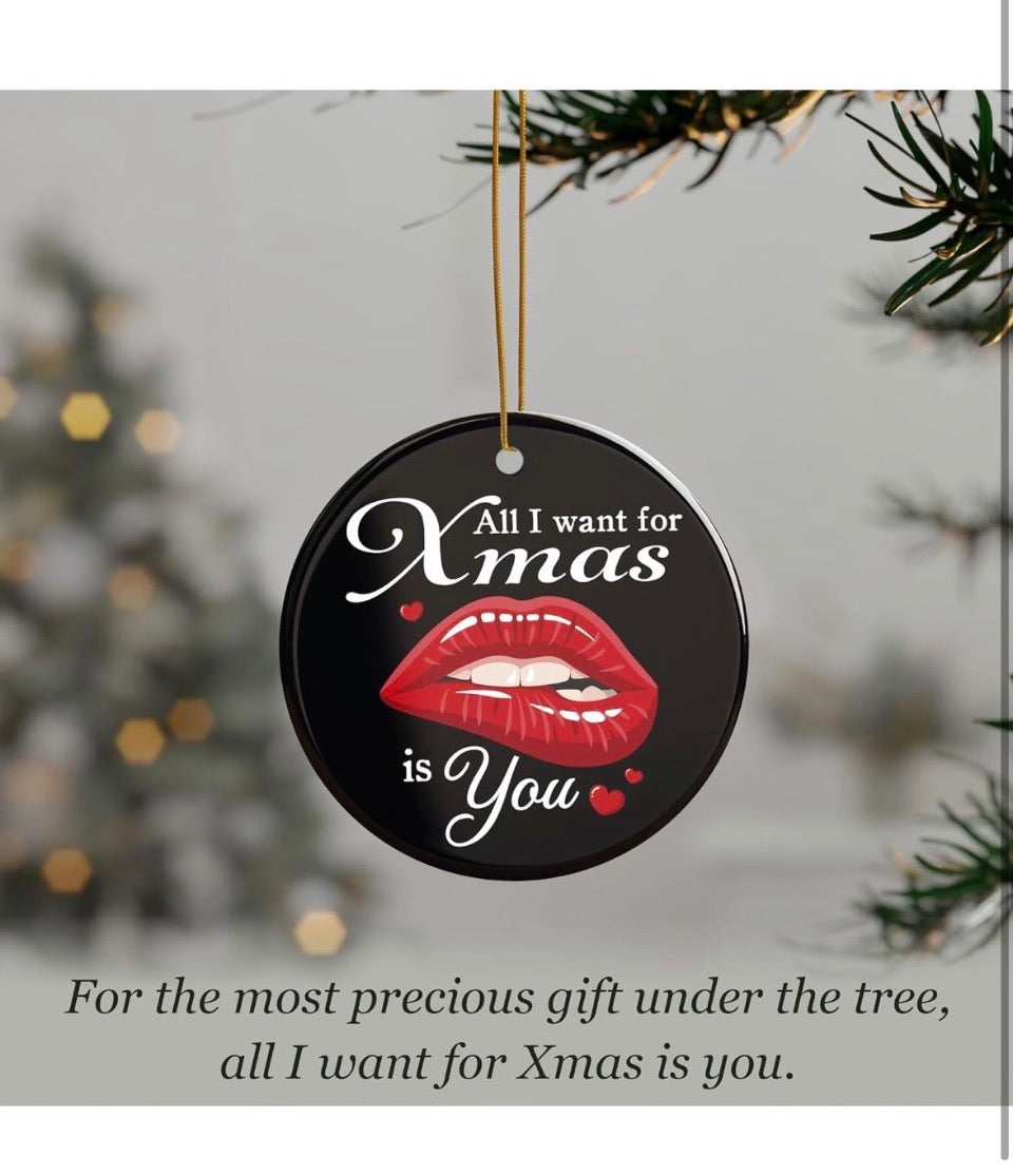 Open Box New MeoDen All I Want for Xmas is You - Couples Christmas Ornament - Ideal Gifts for Men & Couple