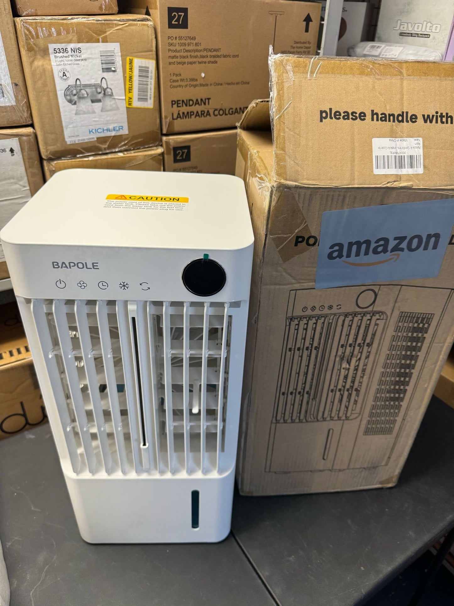 Open Box BAPOLE Portable Air Conditioners, Evaporative Air Cooler with 3 Gallon Water Tank, Air Conditioner Portable with 3 Wind Speed, 2 Cool Mist, R