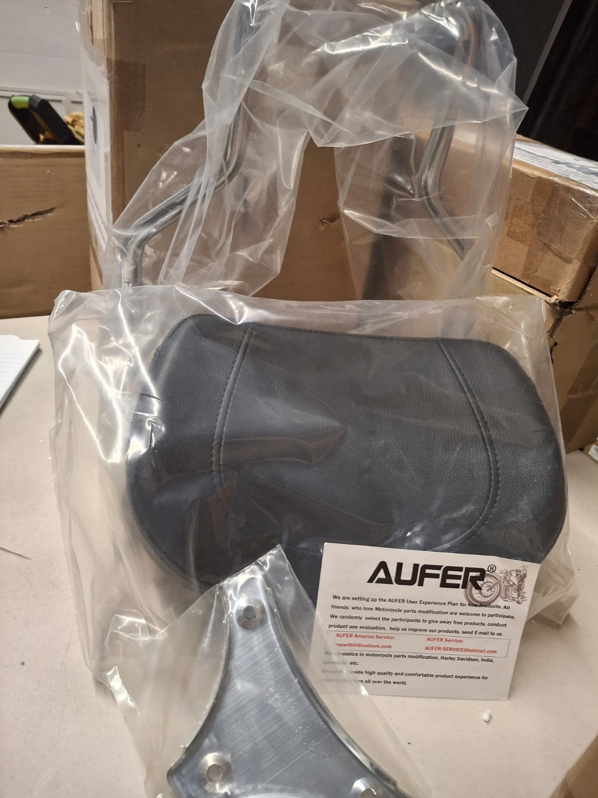 Open Box New AUFER Detachable Backrest Sissy Bar Upright Passenger Backrest