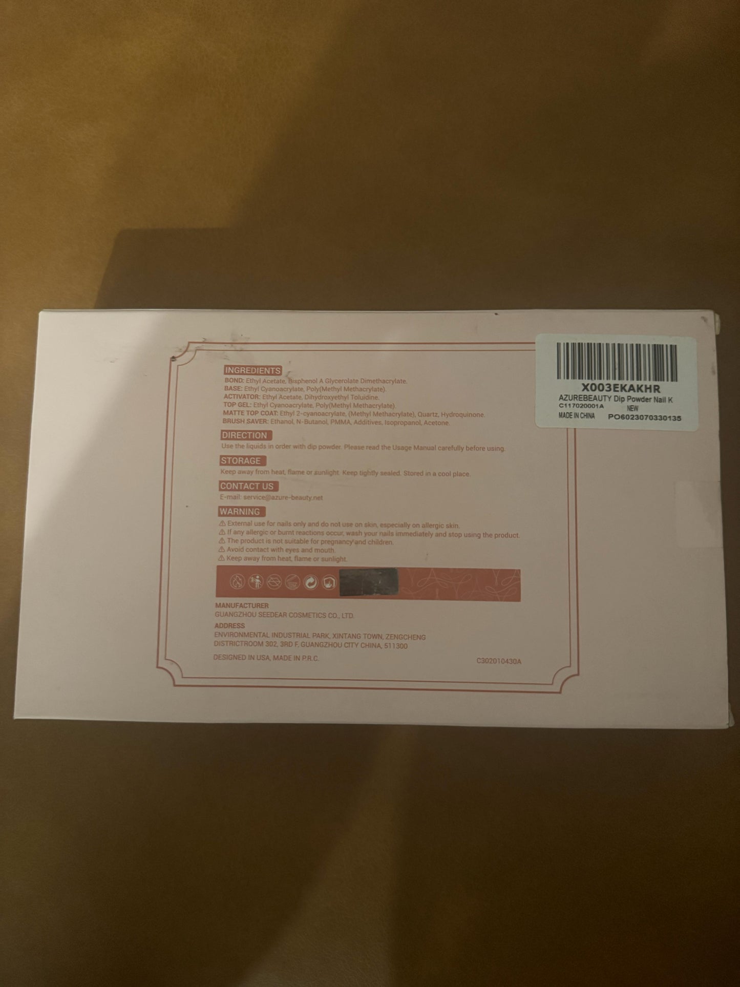 Brand New AZUREBEAUTY Dip Powder Liquid Set Bond, Base, Glossy Matte Top Coat, Activator,