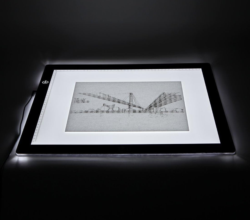 Tracer A3 LED Light Box 12x17 Inch Light Pad 12V DC Power Light Table for Tracing (Black)
