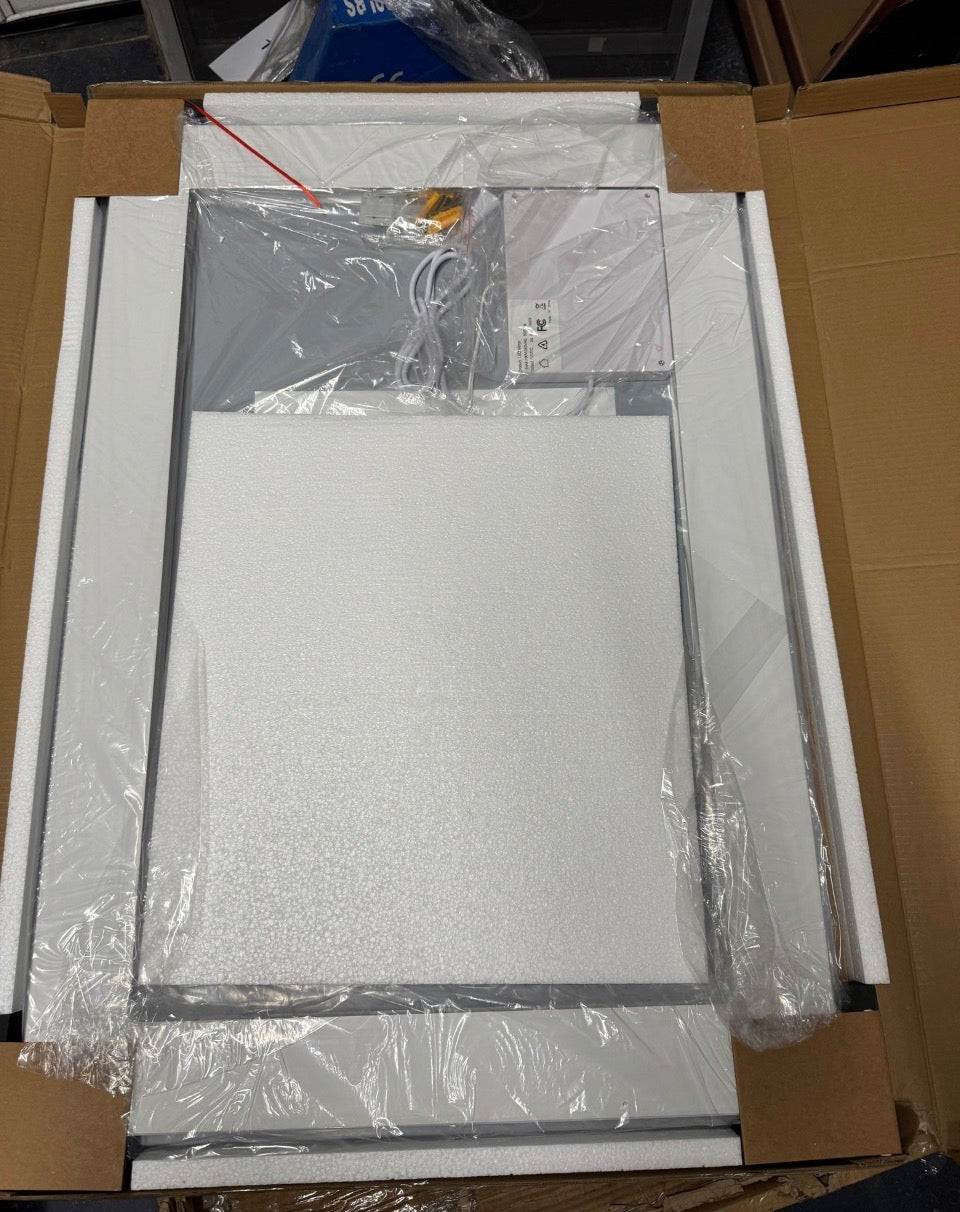 GLSLAND 26 in. W x 38 in. H LED Light Anti-Fog Rectangular Frameless Wall Bathroom Vanity Mirror White