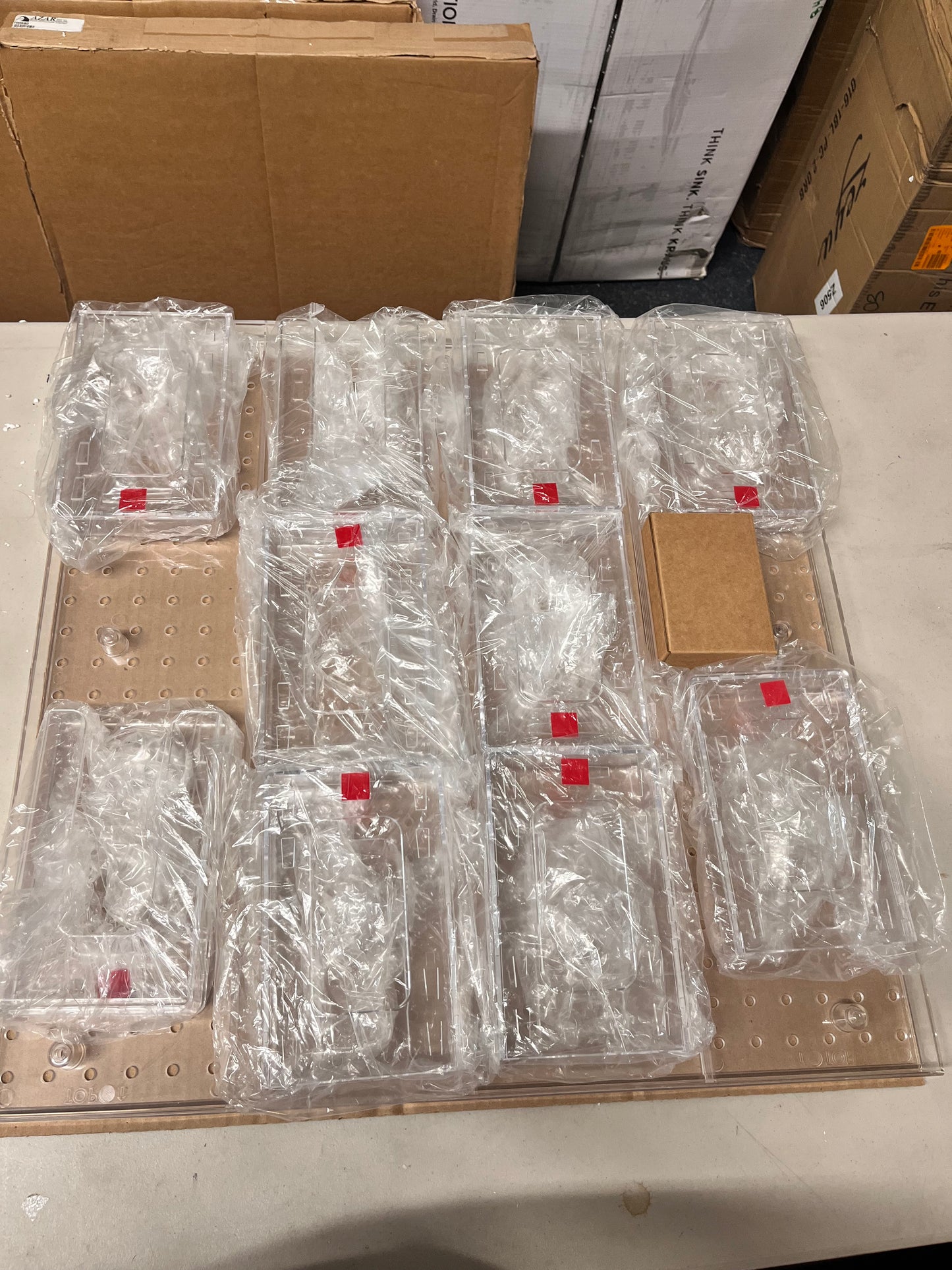 Open Box New Azar Displays - 700680 - 10 Pocket Trifold Size Pegboard Wall Brochure Holder, Clear