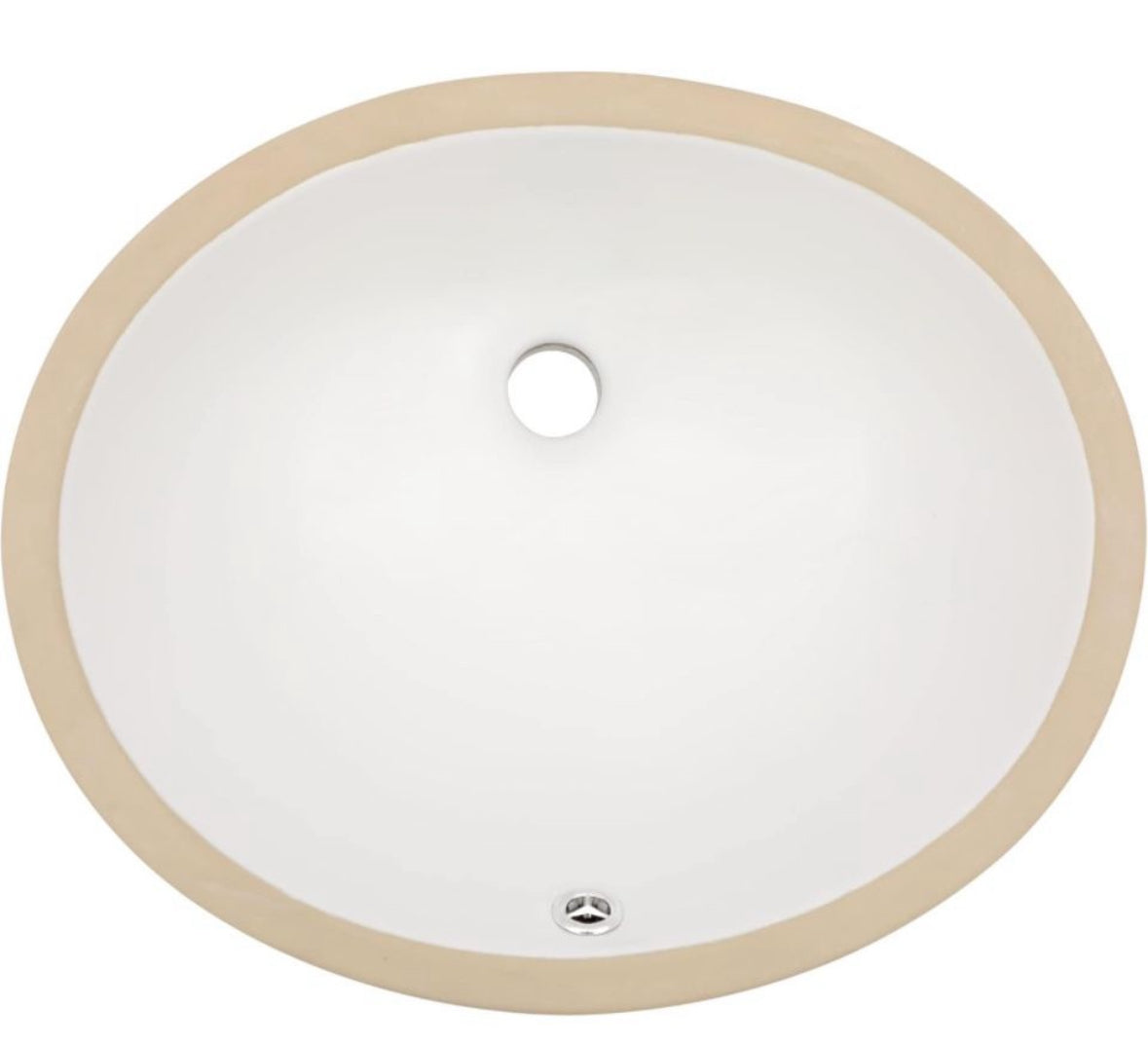 Dcolora white porcelain ceramic oval undermount bathroom sink, modern design, 16"x13".