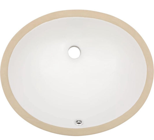 Dcolora white porcelain ceramic oval undermount bathroom sink, modern design, 16"x13".