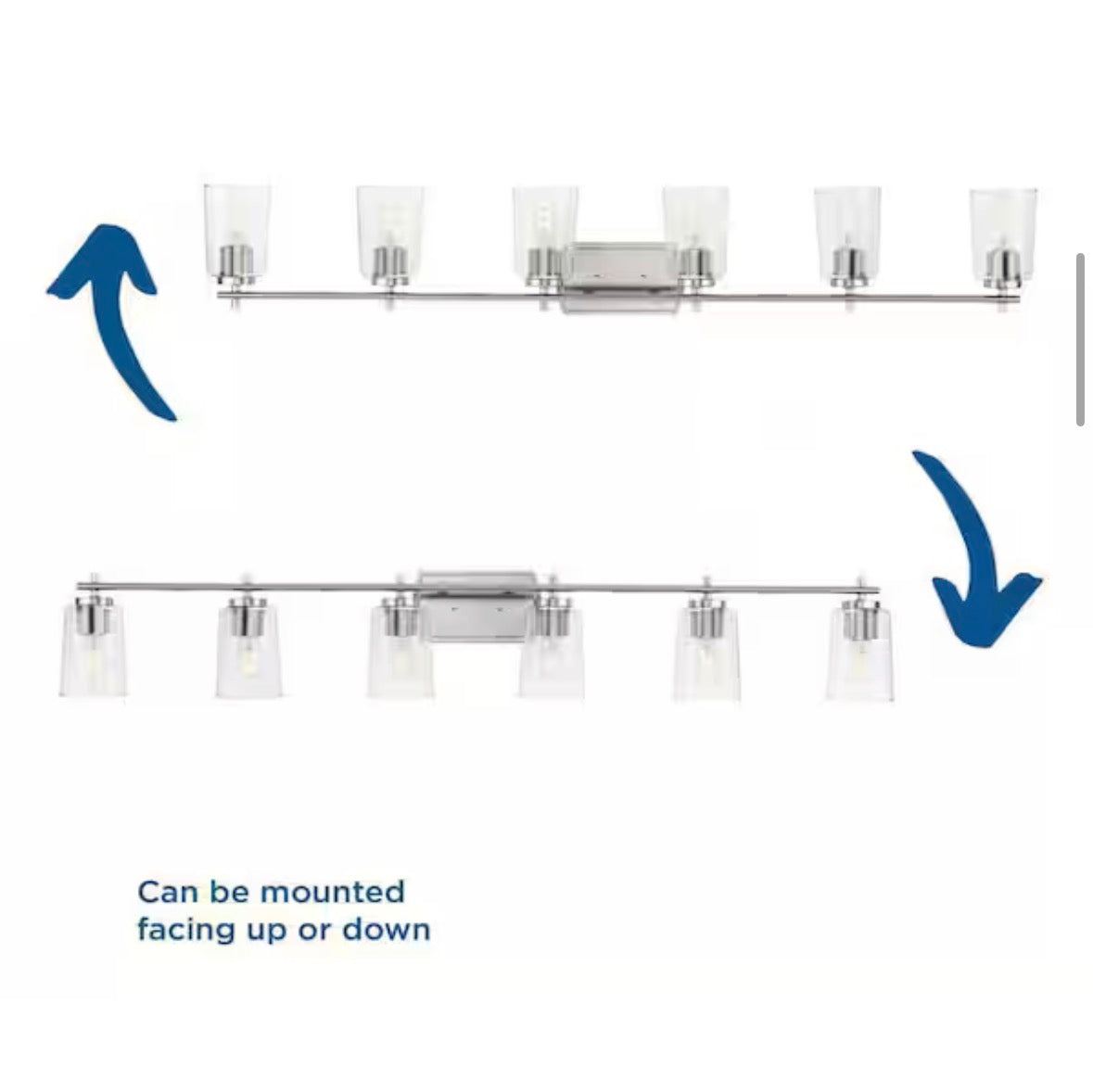 Progress Lighting Adley48.5 in. 6-Light Brushed Nickel with Clear Glass Shades New Traditional Bath Vanity Light for Bath