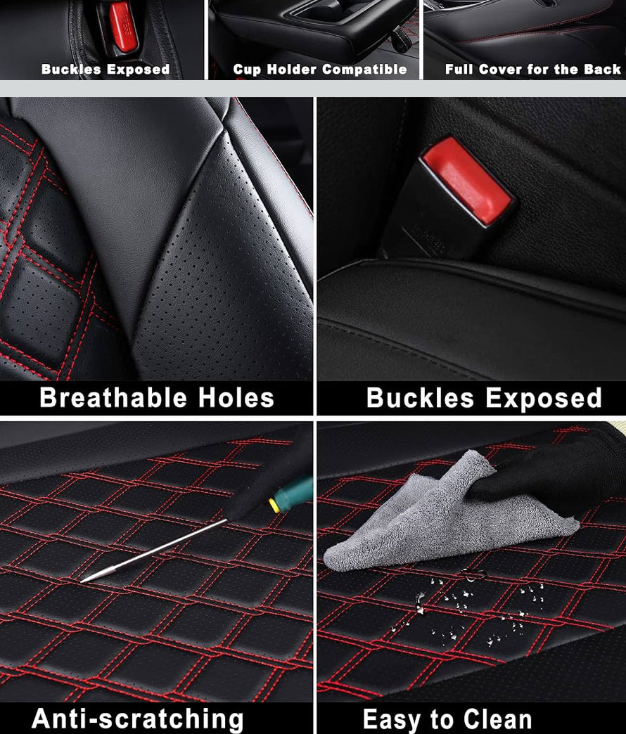 Open Box Huidasource Custom Fit RAV4 Seat Covers Full Coverage, Waterproof Leather Seat Cushion Fit for 2019-2024 Toyota Rav4 XLE LE XLE Premium Limit