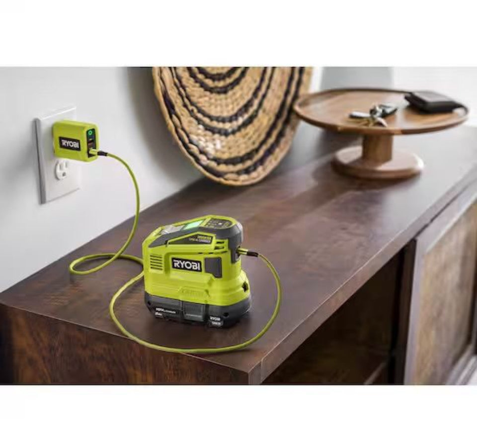 Open Box New RYOBI 18V ONE+ 150-Watt Portable Battery Inverter Power Source and Charger