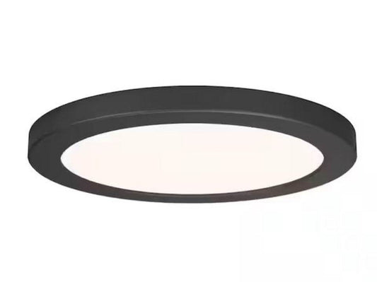 Open Box Artika Europa Disk 9 in. 1-Light Black Modern Integrated LED 3 CCT Flush Mount Ceiling Light Fixture for Kitchen or Bedroom