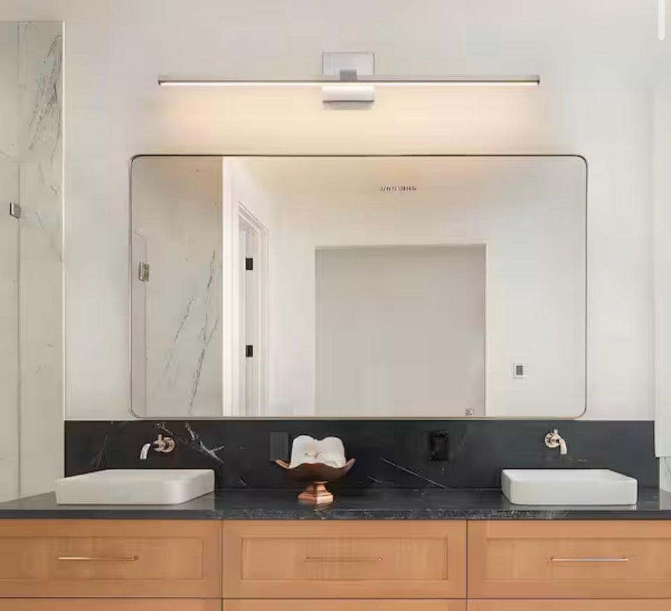 Kaisite 32 in. 1-Light Brushed Nickel LED Vanity Light Bar Wall Sconce Bathroom Light Fixture Over Mirror with 3500K Warm Light
