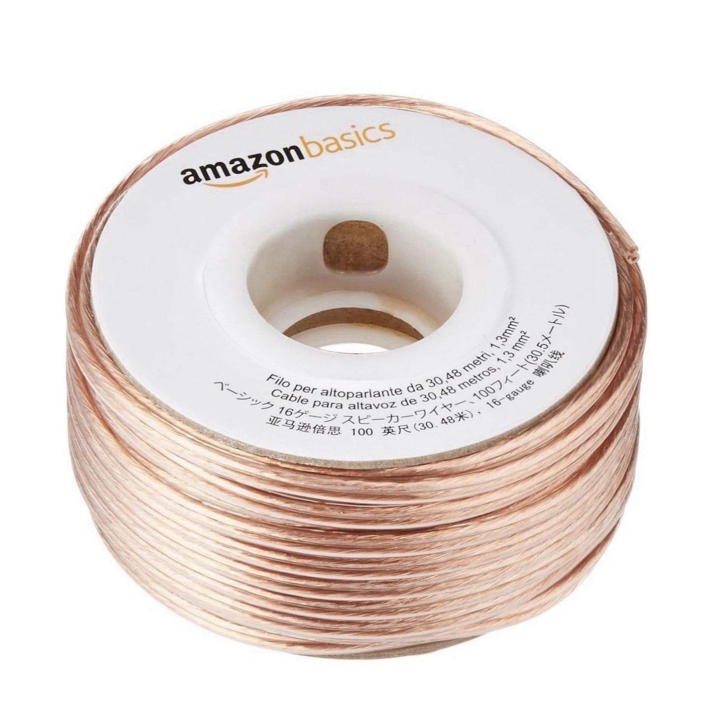 Basics 16-gauge speaker wire cable 100 feet on bronze spool for audio connections