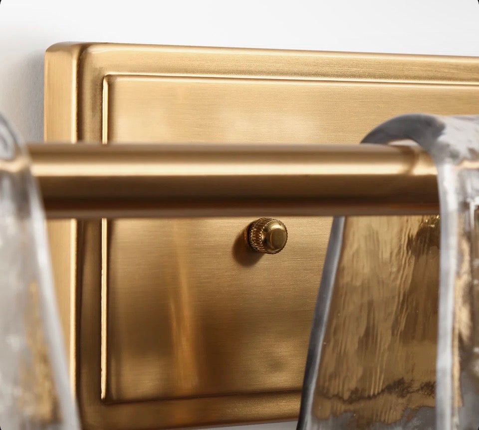 "Mercer41 Elisabette 3 - Light 23.6"" W Dimmable Gray Glass Bathroom Vanity Light"