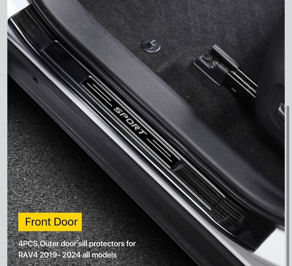 Open Box YAKANEY for Toyota RAV4 2025 2024 2023 Door Sill Protector Cover, Stainless Steel Outer Door Entry Guard Plate Fit for RAV-4 2022 2021 2020 2