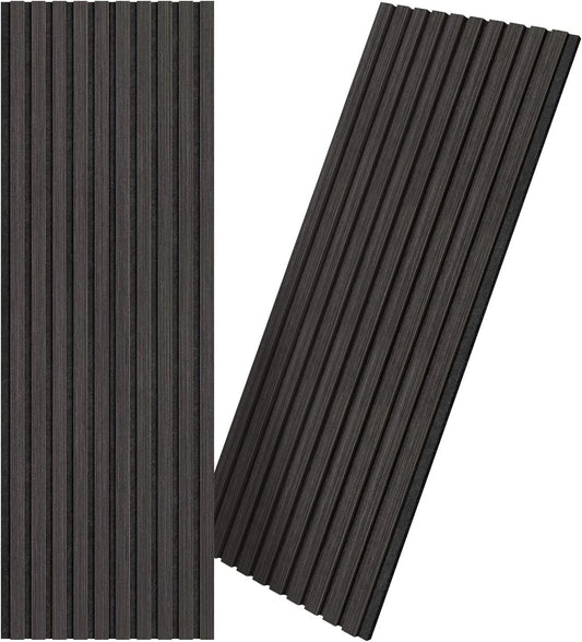 UMIACOUSTICS Wood Wall Panels, soundproof and decorative diffusion panels in ebony, ideal for acoustic optimization.