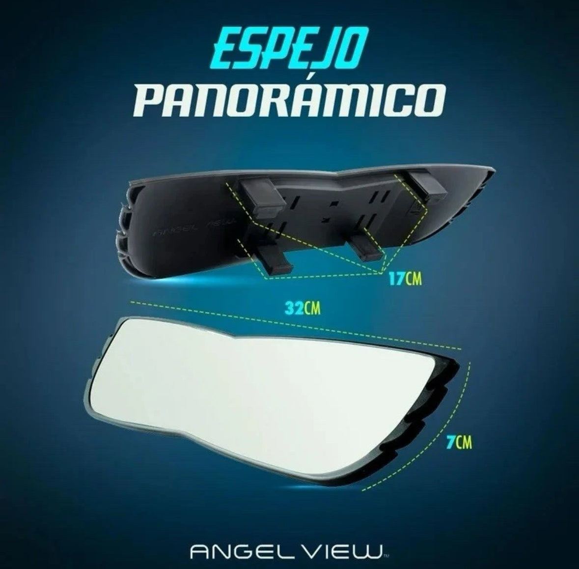 Angle View Wide-Angle Rearview Mirror, As Seen On TV Black Convex Car