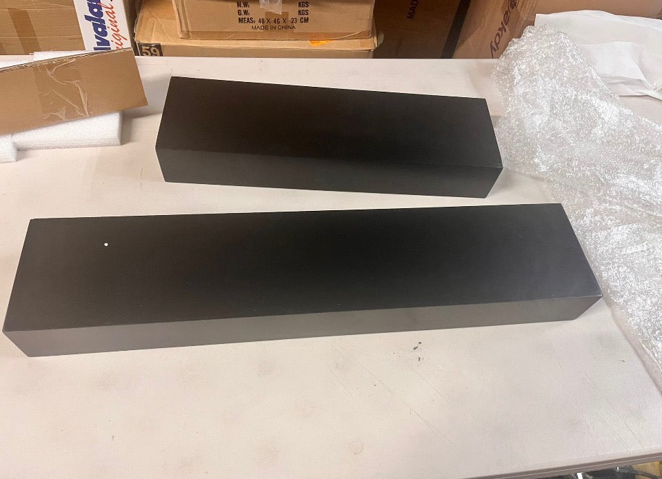 OPEN BOX NEW StyleWell Modern Black Wood Floating Wall Shelf (Set of 3) (36" W x 3" H x 6" D)