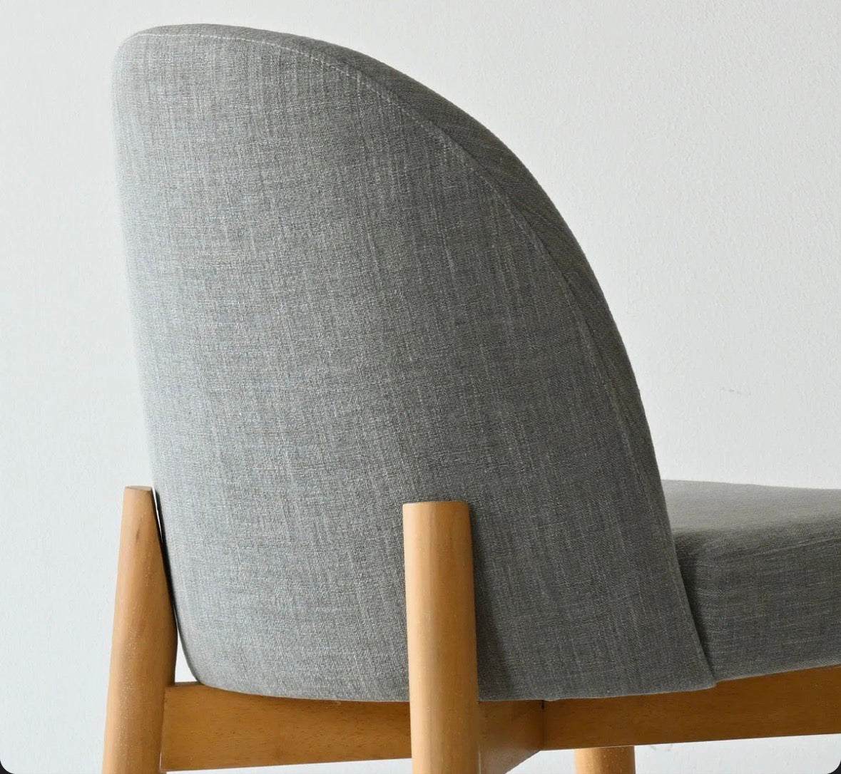 George Oliver Linen Upholstered Parson Chair with Solid Wood Legs (Set of 2