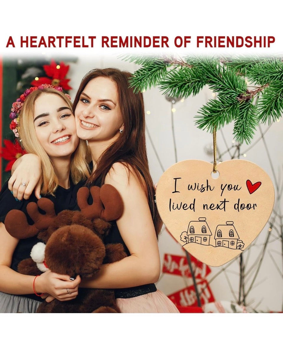New  ZAZIKE Best Friend for Women – Friendship Gifts for Women, Long Distance, Unique Best Friend Christmas Ornaments, Sister Gifts, I Wish You Lived in