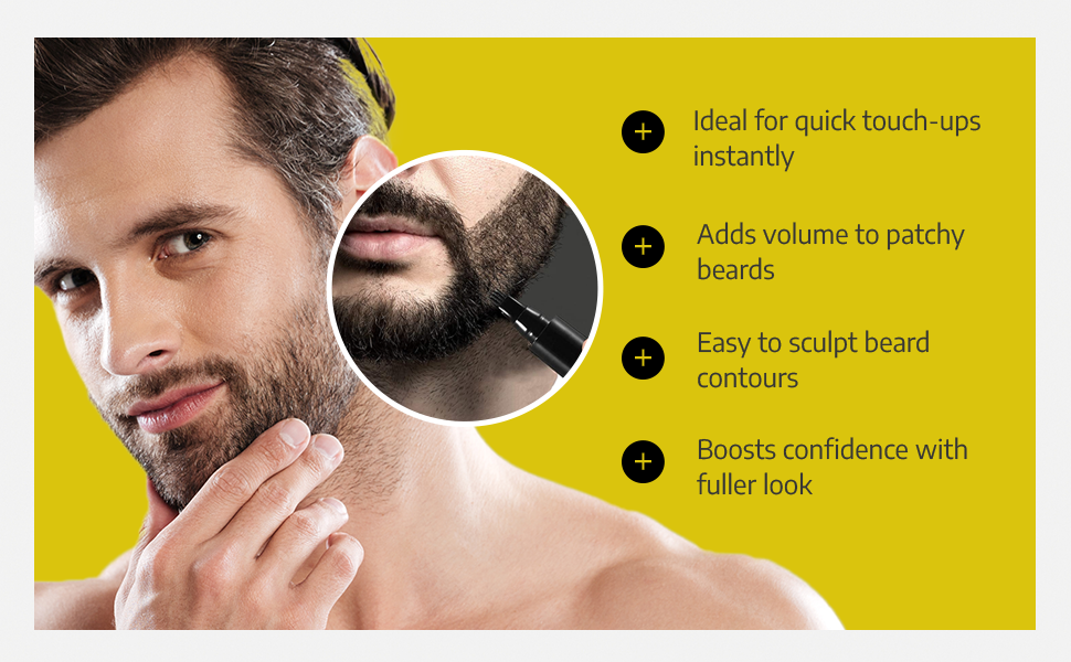 Beard Filler Pen and Beard Shaper for Men Beard Lineup Tool for Grooming Beard Guide Shape kit Black Waterproof Pen with Brush Barber Styling Pencil Beard Grooming Kit Barber Accessories