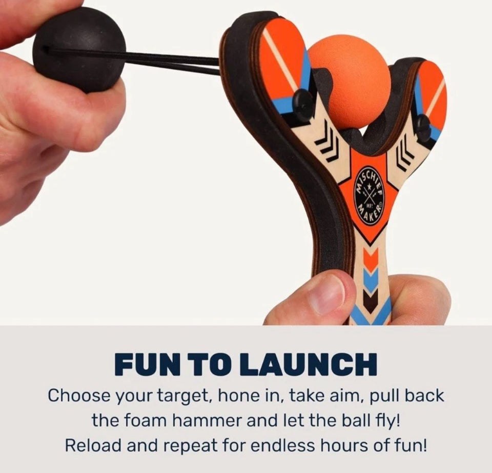 Open Box New Mischief Maker® Wooden Slingshot - Classic Series - Real Wood Slingshot