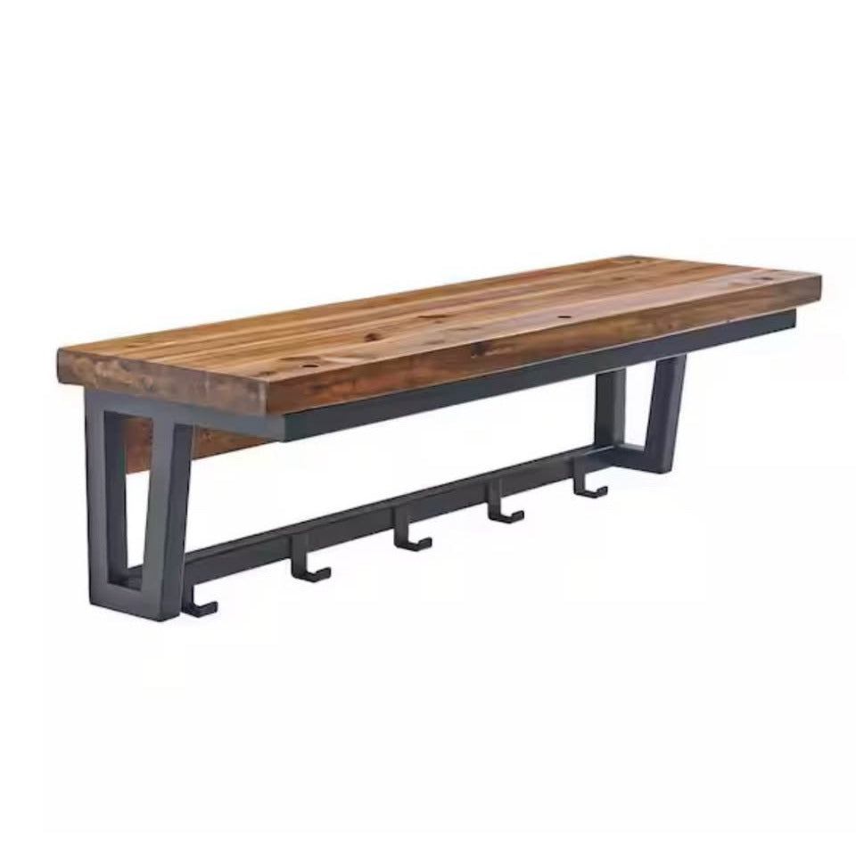 Claremont 40"L Rustic Wood Coat Hook with Shelf