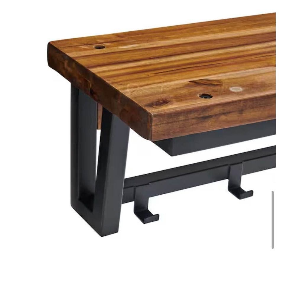 Claremont 40"L Rustic Wood Coat Hook with Shelf