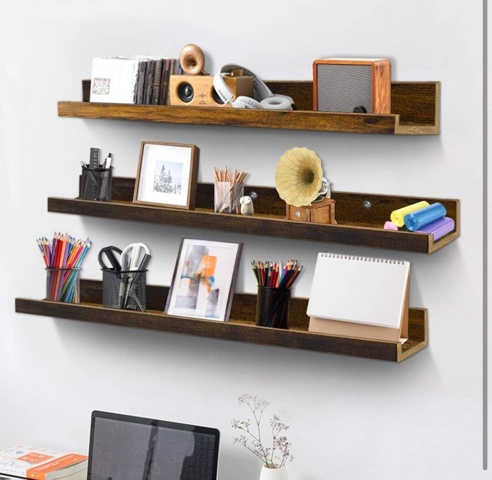 Giftgarden 36 Inch Multi Colors Floating Shelves for Wall Mount, Assorted Colors Wood Wall Shelf Ledge for Bathroom Bedroom Living Room Kitchen Storag - Selzalot