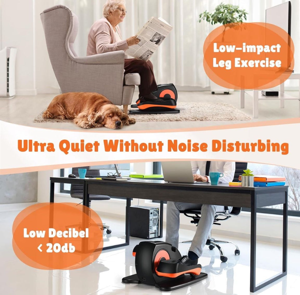 GUMWIG Under Desk Elliptical Exercise Machine, Electric Leg Exericser While Sitting for Seniors, Mini Pedal Ellipse Exerciser with Remote Control, Portable PeddlerTraining Equipment for Home Office