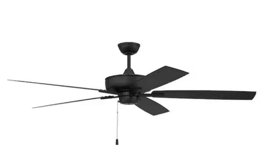 Open Box New CRAFTMADE Outdoor Super Pro 60 in. Dual Mount Heavy-Duty, 3-Speed Reversible Motor Ceiling Fan in Flat Black Finish