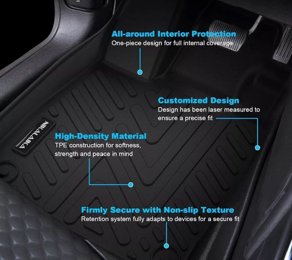 Open Box NIKALAIKA Floor Mats & Cargo Liner with Backrest Mat for 2020-2024 2025 Ford Explorer 6.