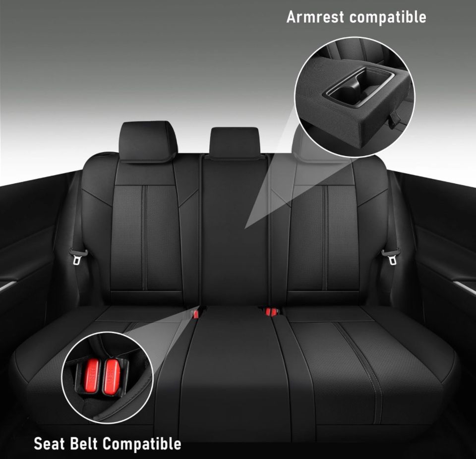 TZAUT-AXLE Leather Car Seat Covers for Toyota RAV4 Hybrid 2019 2020 2021 2022 2023 2024 LE Limited XLE, Non-Slip Full Set Automotive Vehicle Cushion - Selzalot