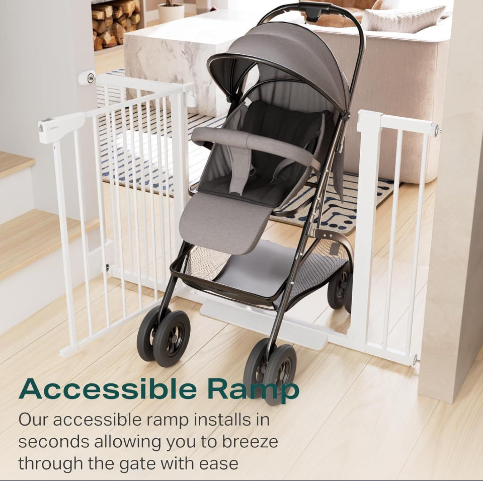 Open Box Cumber 29.7-46" Baby Gate for Stairs, Mom's Choice Awards Winner-Auto Close Dog Gate for the House, Easy Install Pressure Mounted Pet Gates f