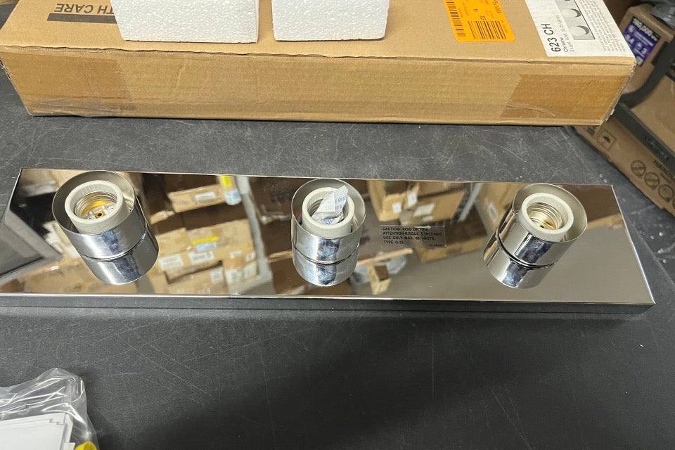 KICHLER Independence 18 in. 3-Light Chrome Traditional Bathroom Vanity Light Strip