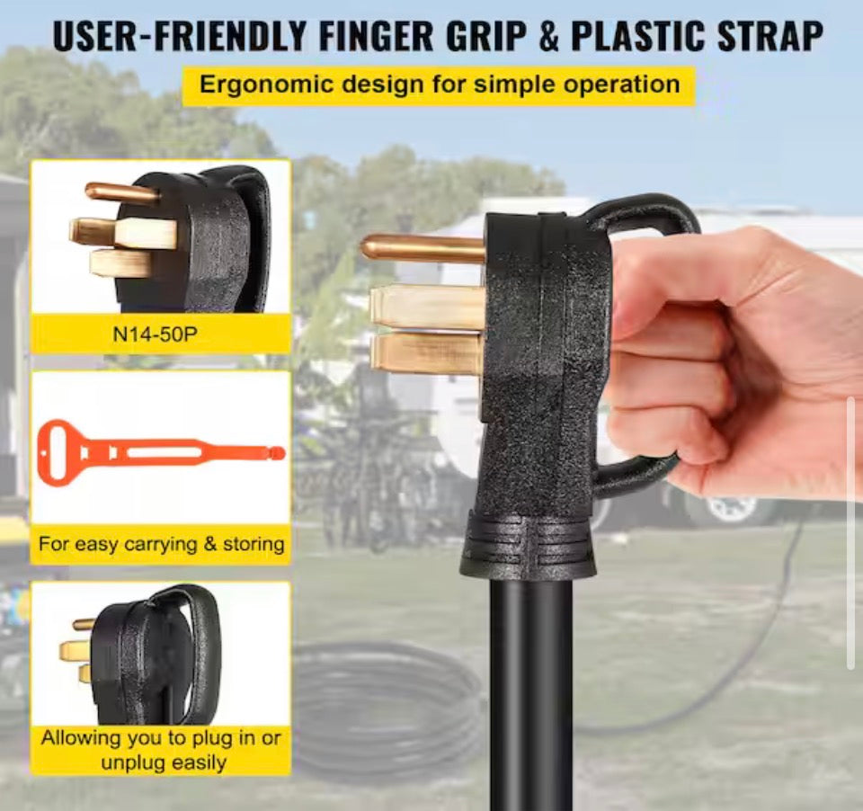 VEVOR 30 ft. Generator Extension Cord 50 Amp 250-Volt Generator Extension Cord with Twist Lock Connectors