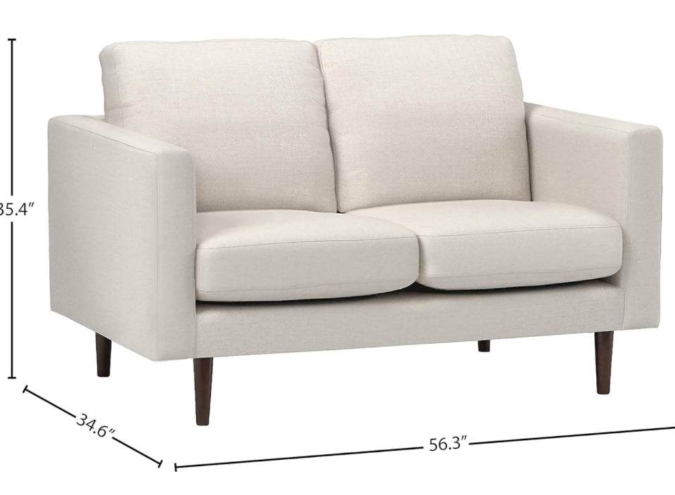 Amazon Brand - Rivet Revolve Modern Upholstered Loveseat Sofa, 56"W, Linen