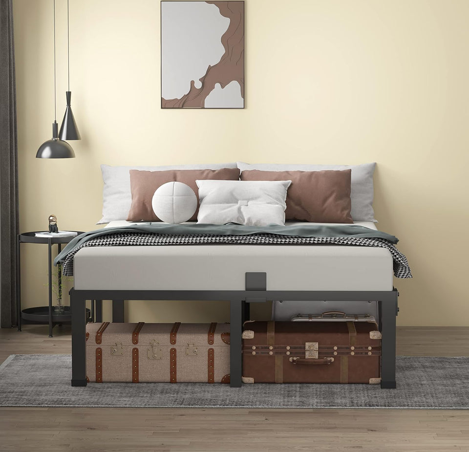 Open Box MAF 14 Inch Metal Platform Full Size Bed Frames, Heavy Duty Black Bed Frame with Steel Slats Support, No Box Spring Needed, Noise Free, Easy