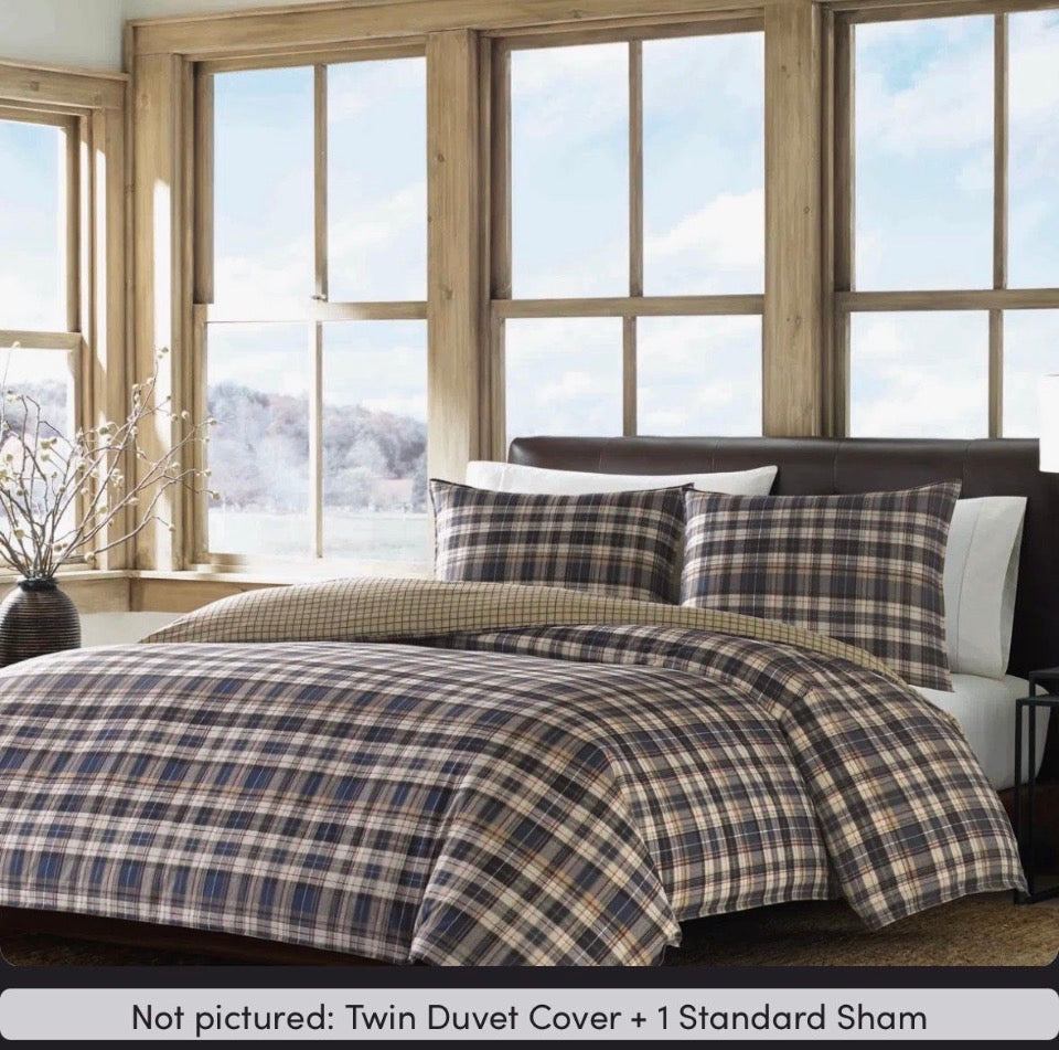 Eddie Bauer Port Gamble Indigo Cotton Duvet Cover Set