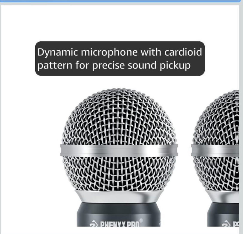 Open Box New Phenyx Pro Wireless Microphone System, Dual Wireless Mics,w/ 2 Handhelds, Auto