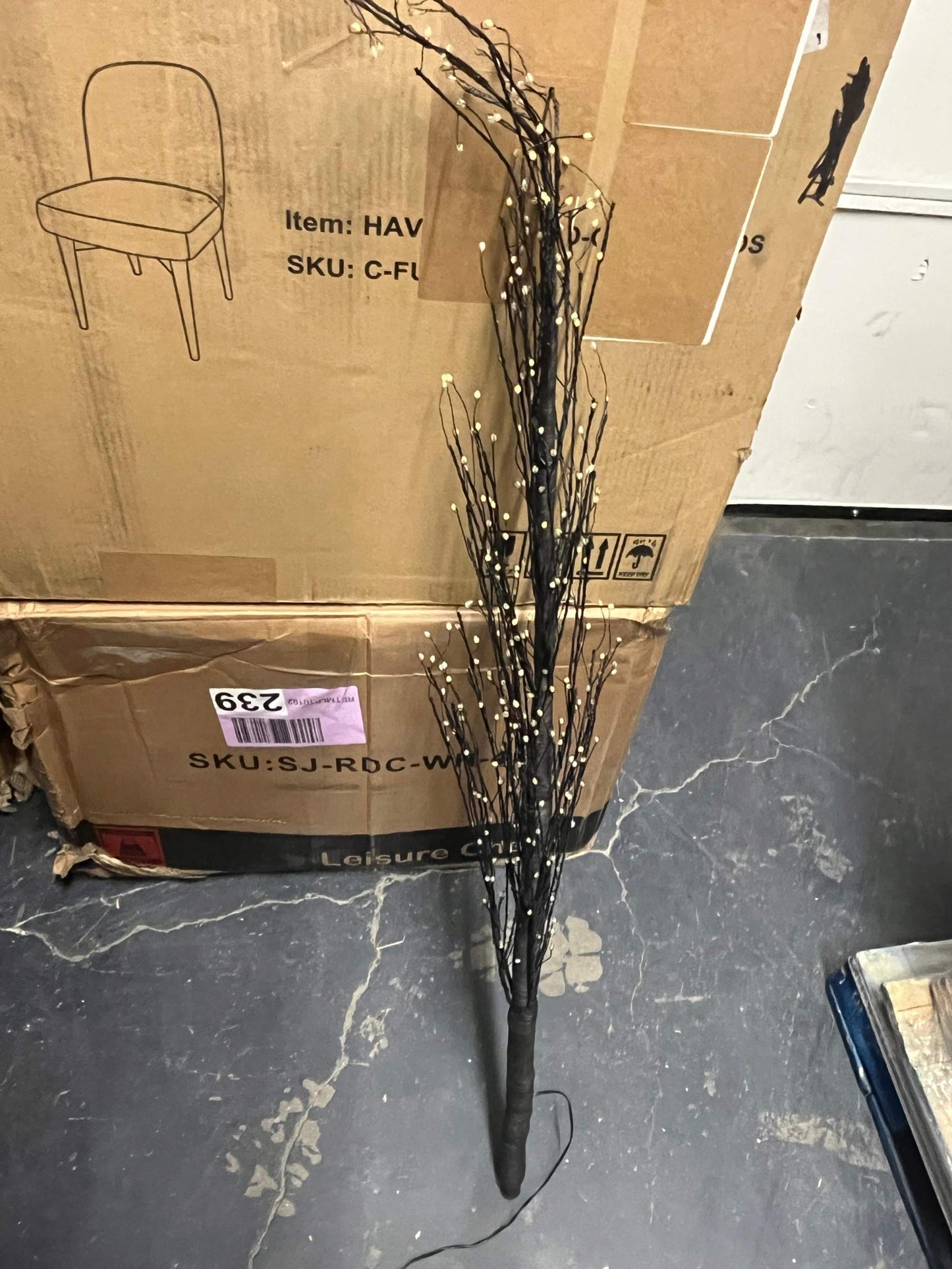 Hi-Line Gift LTD Black Birch Tree with LED Lights Indoor Use Only