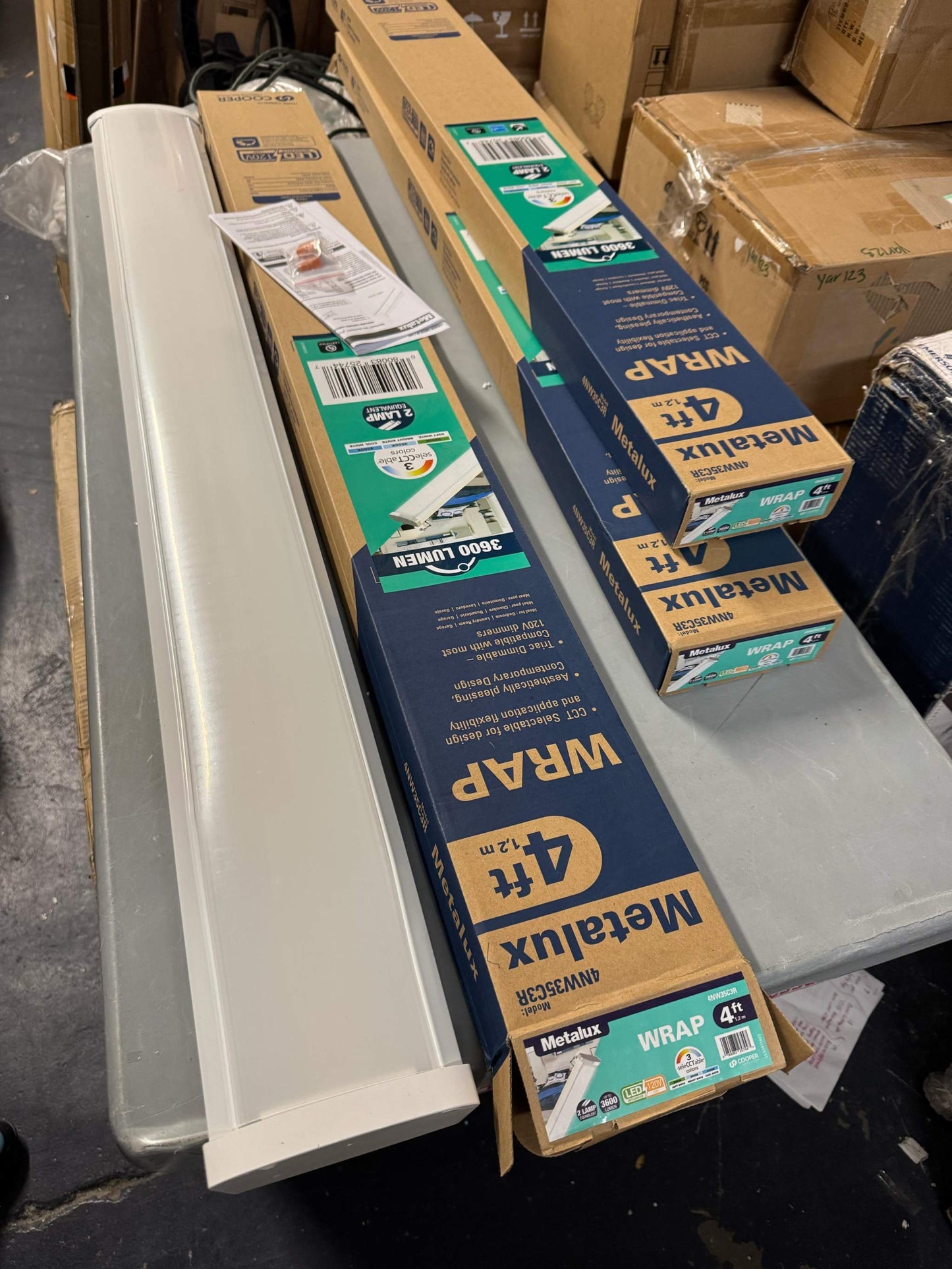 Metalux 4 ft. 3800 Lumens Integrated LED Dimmable White Wraparound Light, 4000K