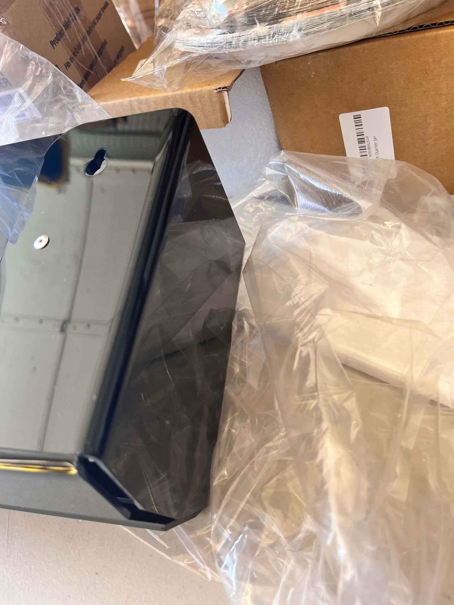 Open Box New Alpine Industries Acrylic Wall-Mounted Paper Towel Dispenser - Single or Multiple Towel Retrieval - Bi Fold and C Fold (Black)