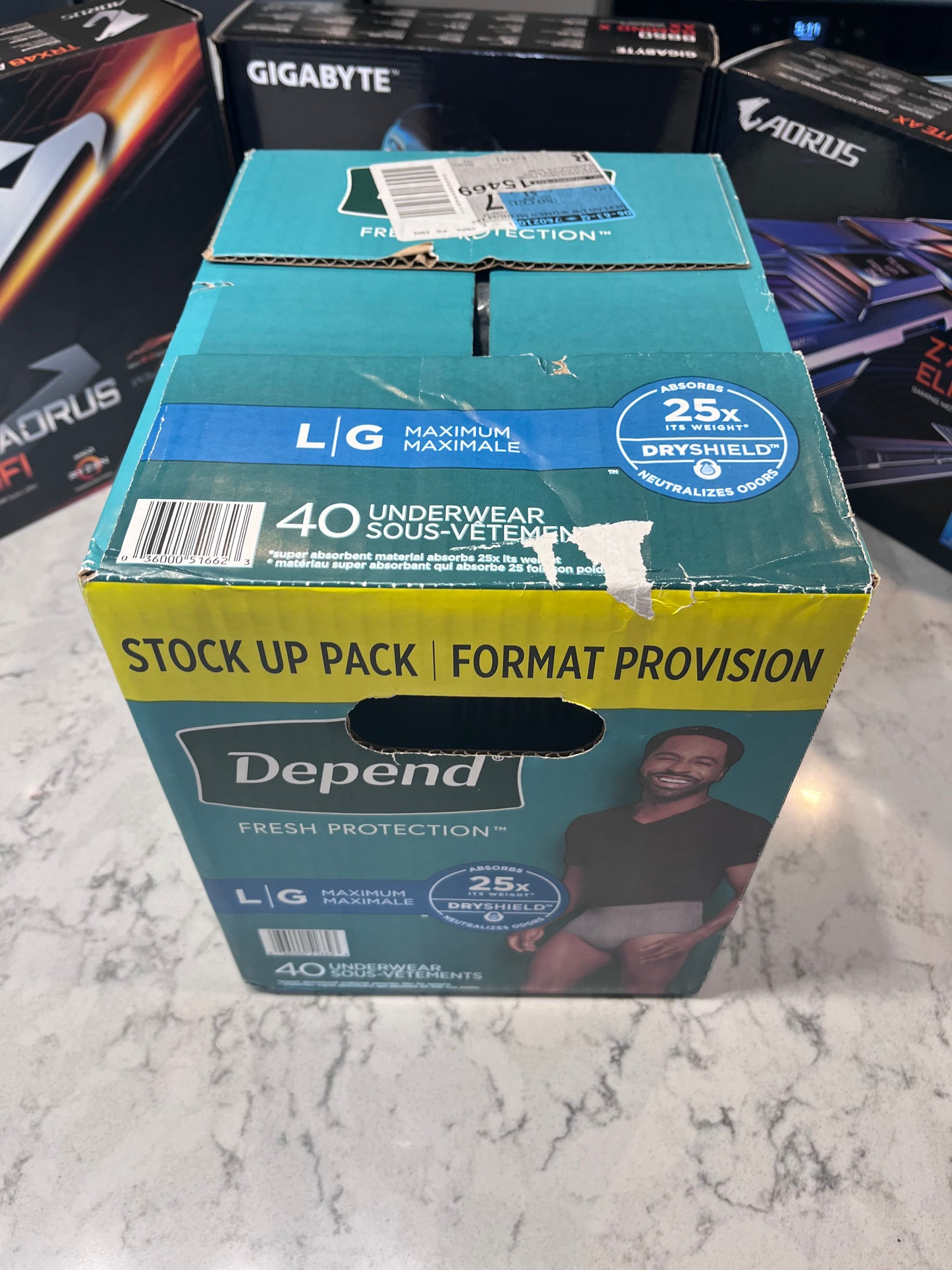 Brand New Depend Fresh Protection Adult Incontinence Disposable Underwear for Men - Maximum Absorbency - Gray