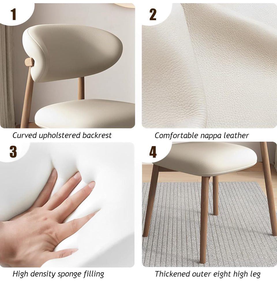 Open Box NWRYSM Wooden Armless Dining Chairs Dining Room Chairs with Back Mid Century Modern Dining Chairs with Wood Frame Upholstered Dining Chairs f