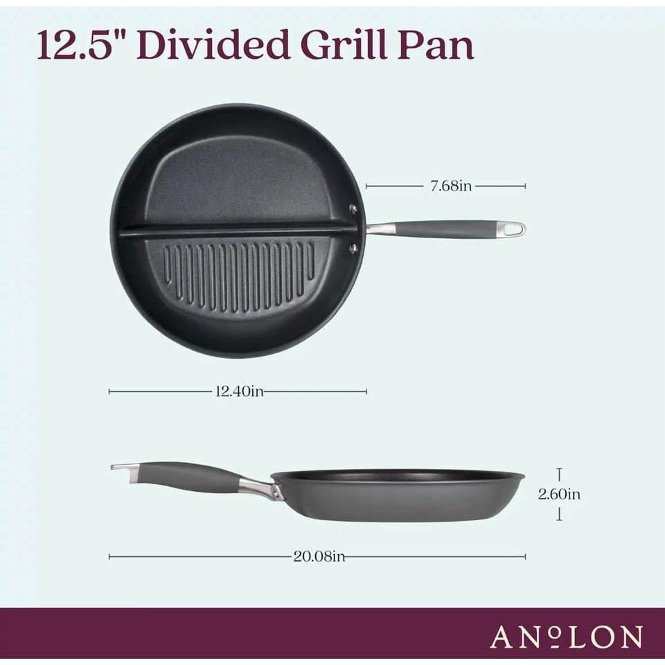 Anolon Advanced Home 12.5-in. Divided Grill & Griddle Skillet