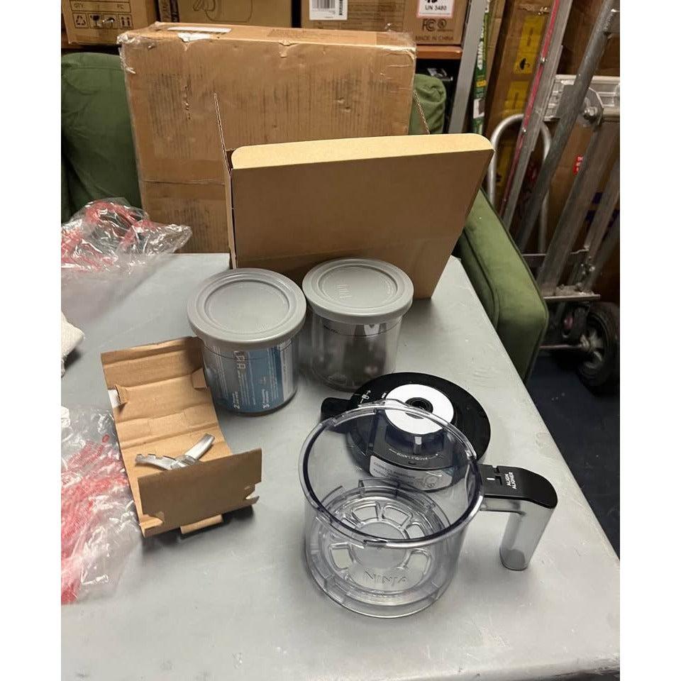 Ninja Creami Ice Cream Maker, 2 Pint (1.2 qt. Container and Lid Silver Stainless Steel USED LIKE NEW