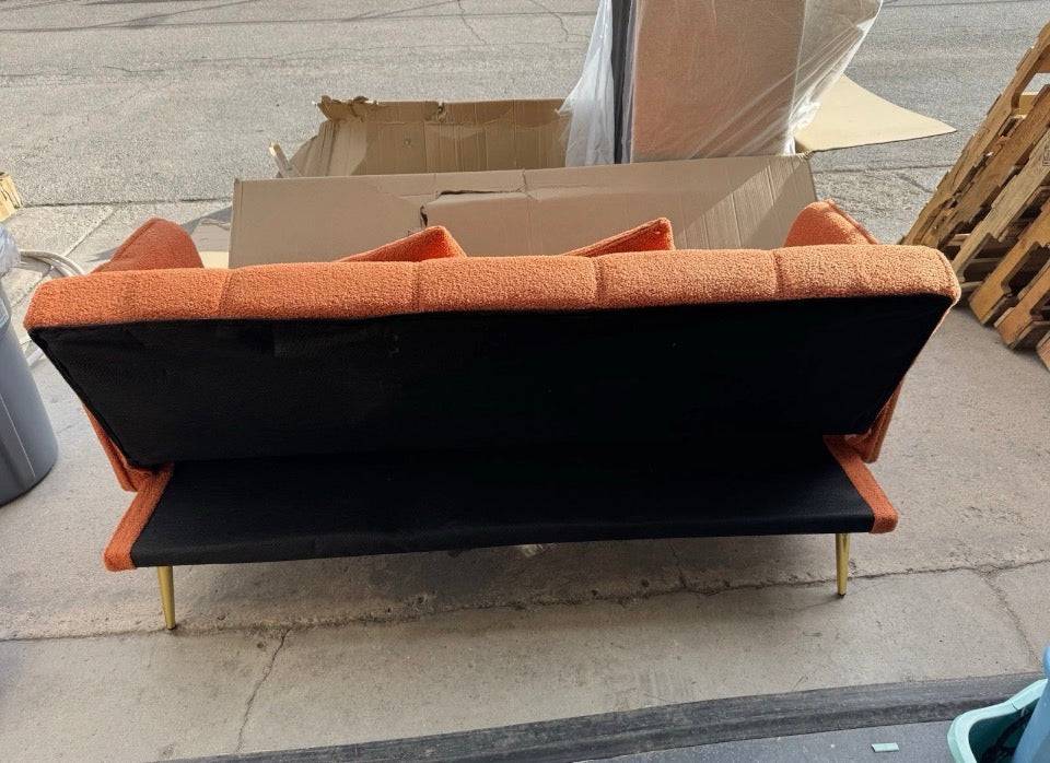 70-inch Teddy Fleece Sofabed, Convertible Futon Sofabed