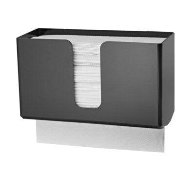 Open Box New Alpine Industries Acrylic Wall-Mounted Paper Towel Dispenser - Single or Multiple Towel Retrieval - Bi Fold and C Fold (Black)