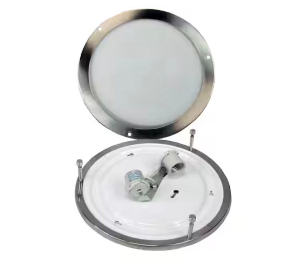 OPEN BOX NEW Saturn 2-Light Brushed Nickel Flush Mount