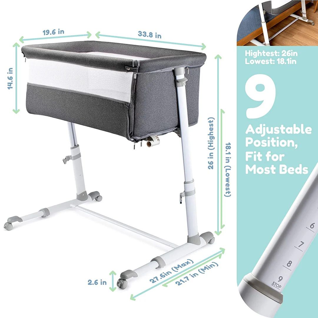 Daming bedside bassinet with wheels - Selzalot